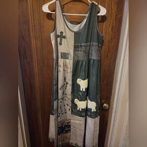 Cross & Sheep Dress- Size Small